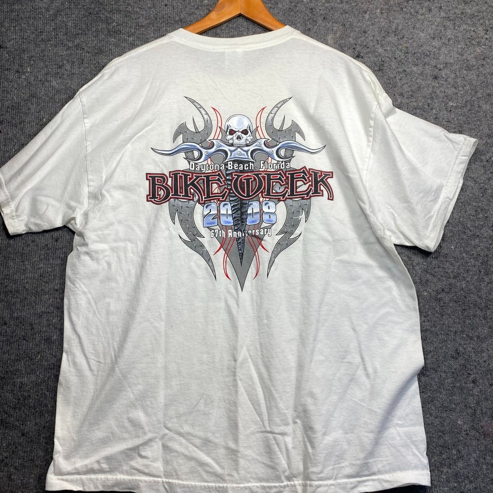 Daytona Bike Week 2008 White Short Sleeve T Shirt XL Vintage Delta Pro Weight